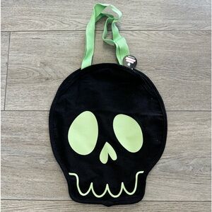 15" Skull Halloween Trick or Treat Fabric Bag - with handle